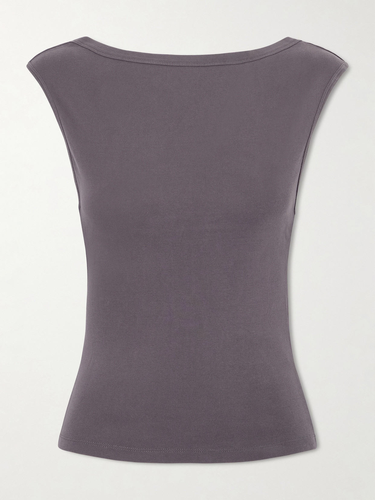 St Agni Ballerina Organic Cotton-jersey Top In Gray