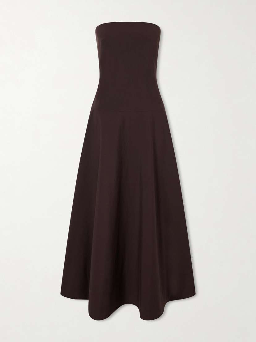 St. Agni Strapless Cotton-blend Midi Dress