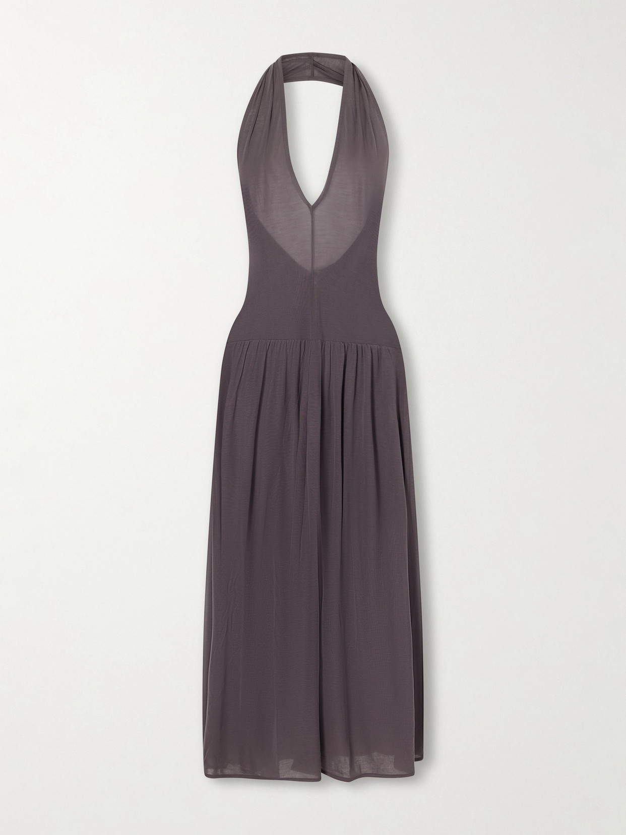 St Agni Tencel™ Lyocell Halterneck Midi Dress In Gray