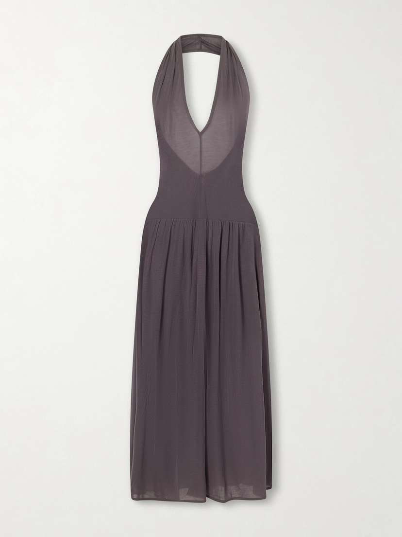 St. Agni Tencel™ Lyocell Halterneck Midi Dress