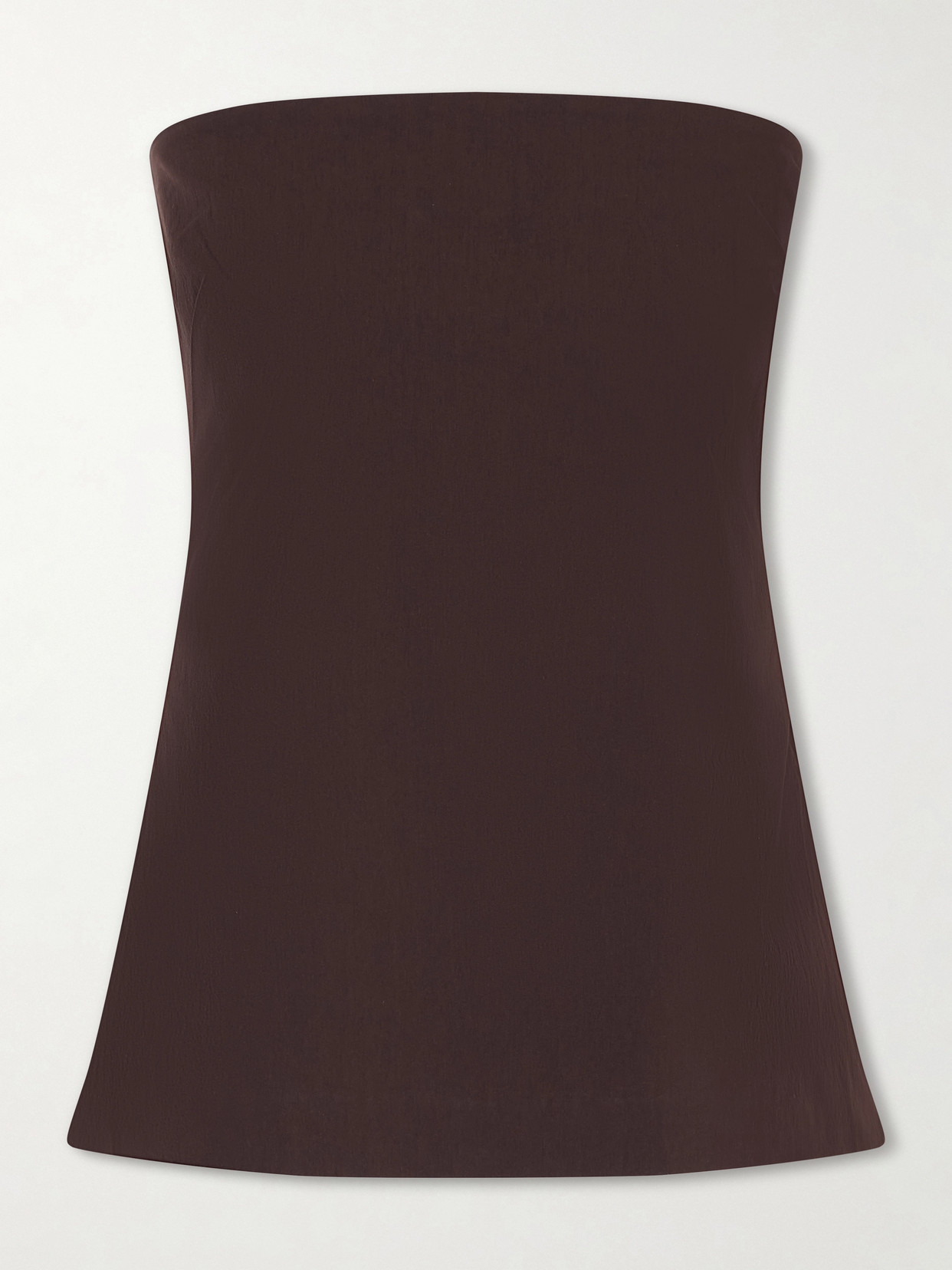 St Agni Strapless Open-back Cotton-blend Top In Brown
