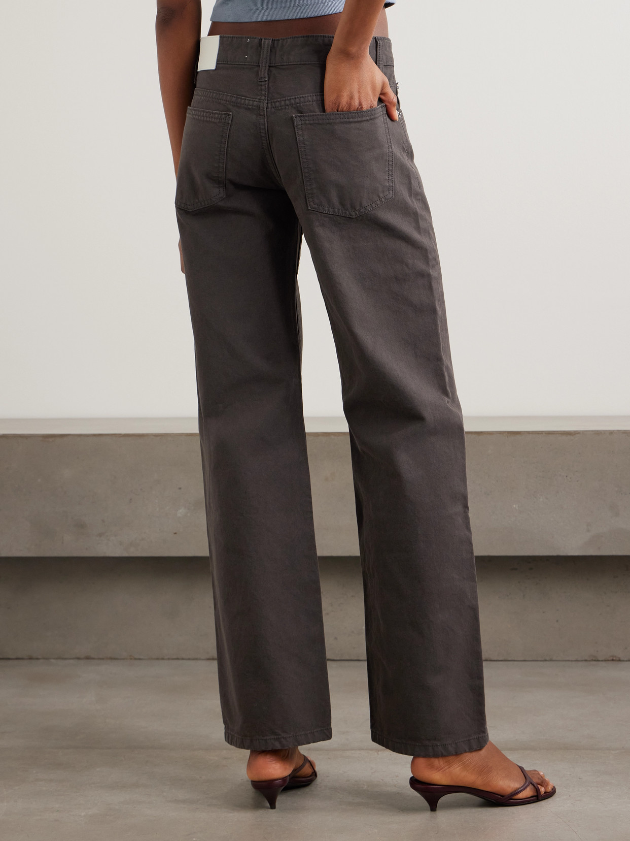 90S Low-Rise Straight-Leg Cotton-Canvas Jeans