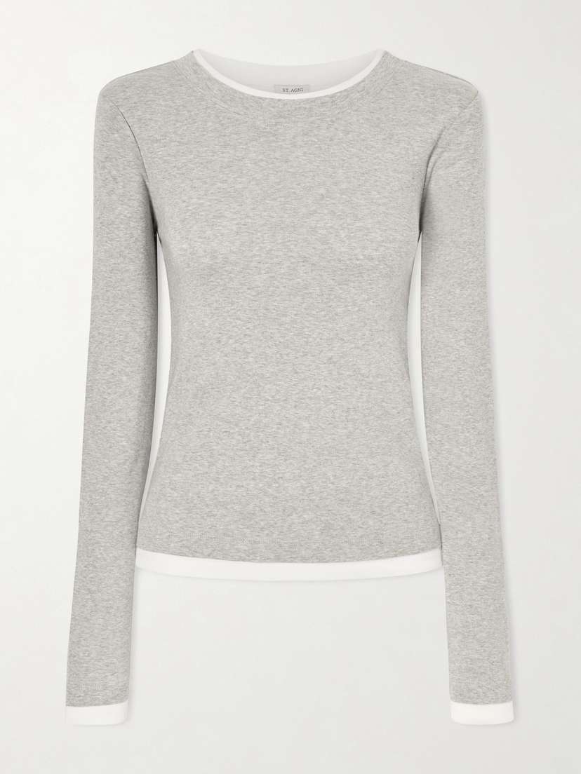 St. Agni Layered Organic Cotton-jersey T-shirt