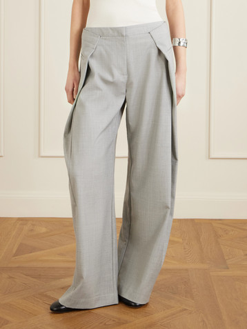 St. Agni Pleated recycled woven wide-leg pants
