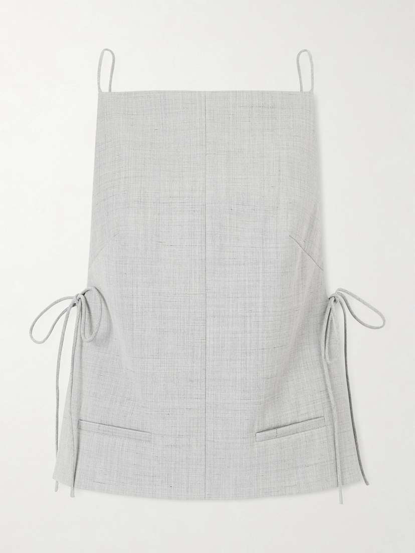 St. Agni Tie-detailed Recycled Woven Top