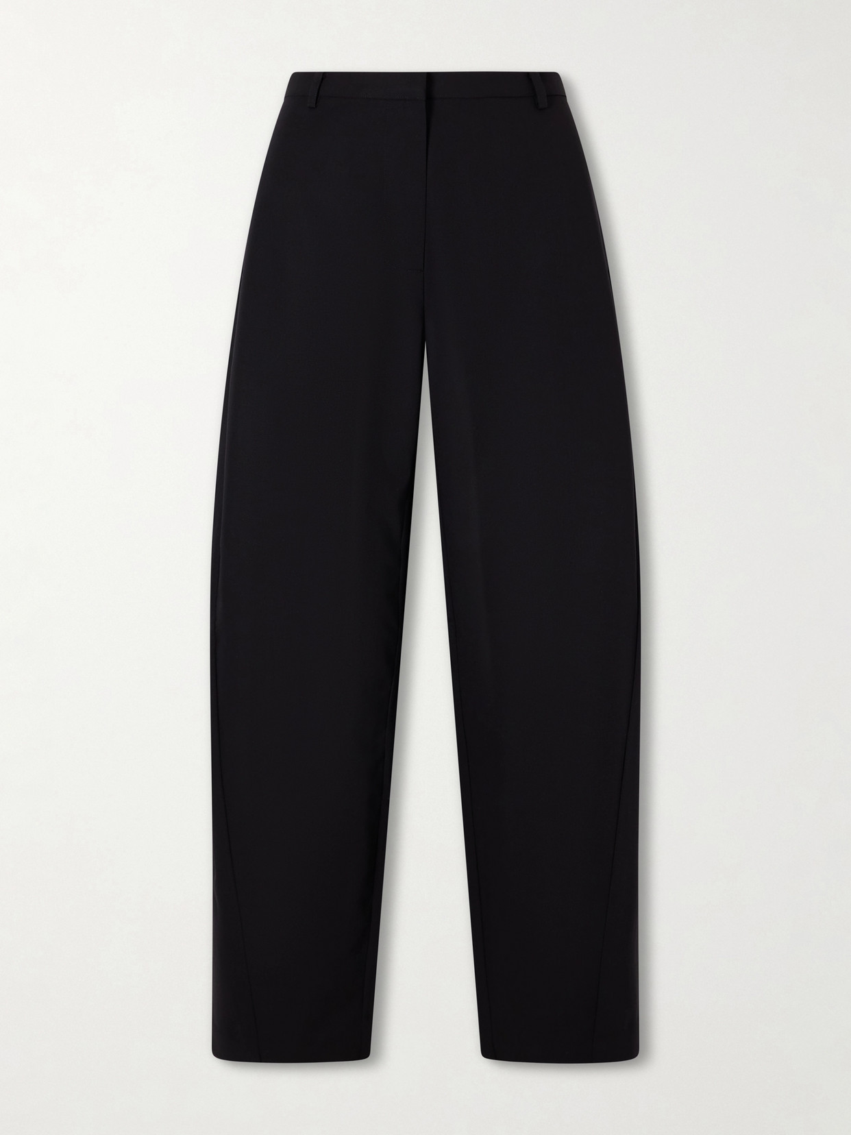 St Agni Wool Barrel-leg Pants In Black