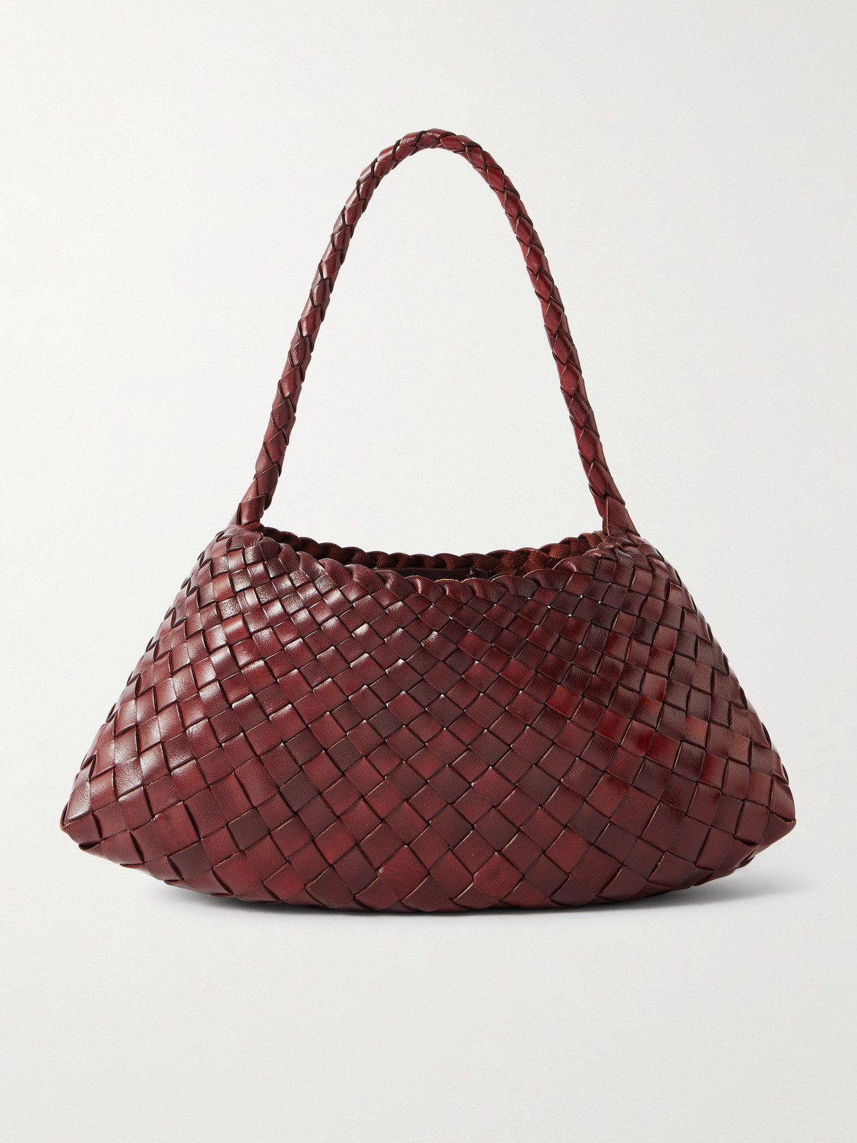 Dragon Diffusion Rosanna Mini Woven Leather Tote In Red