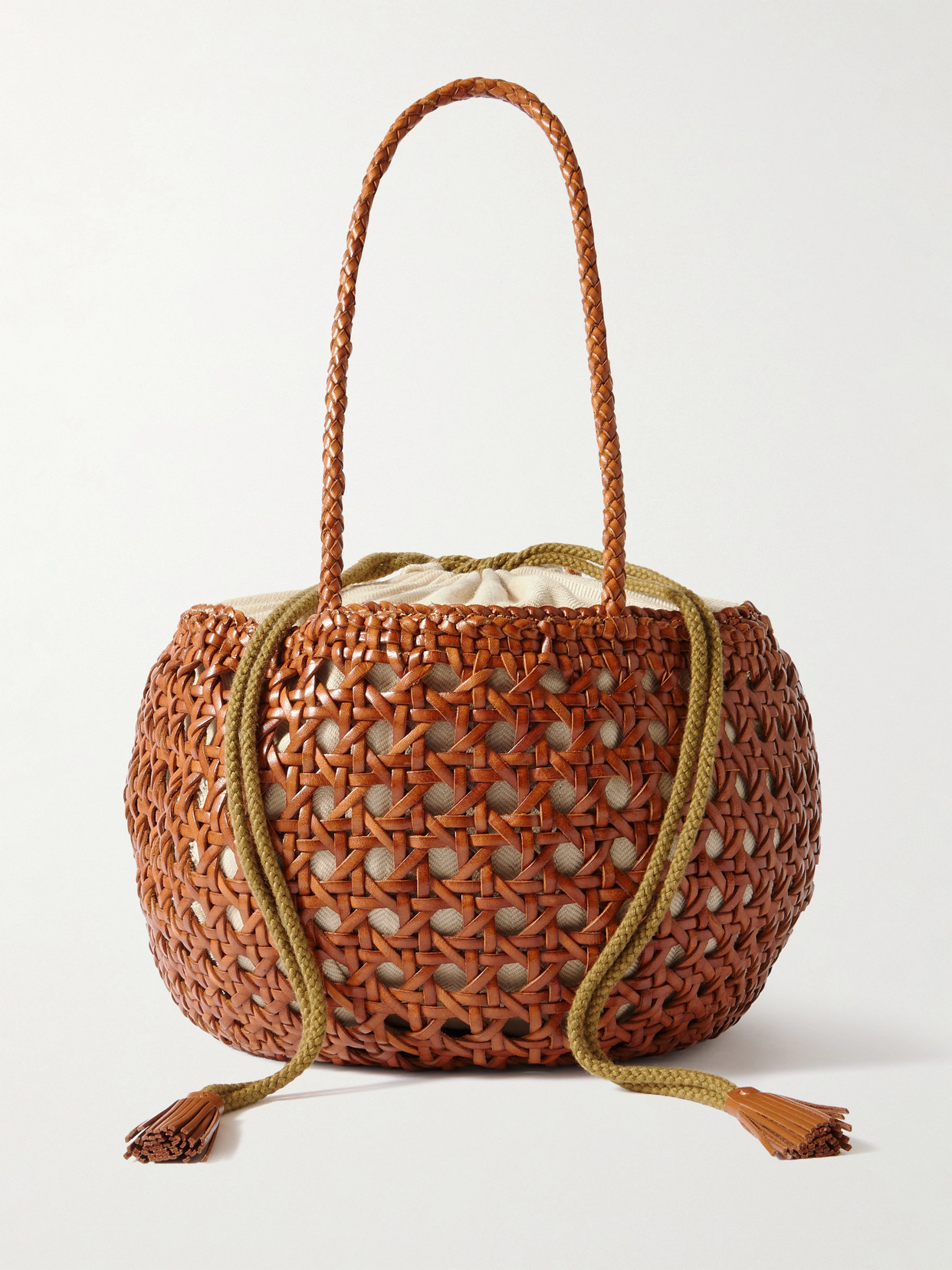 Dragon Diffusion Juventus Woven Leather Tote In Brown