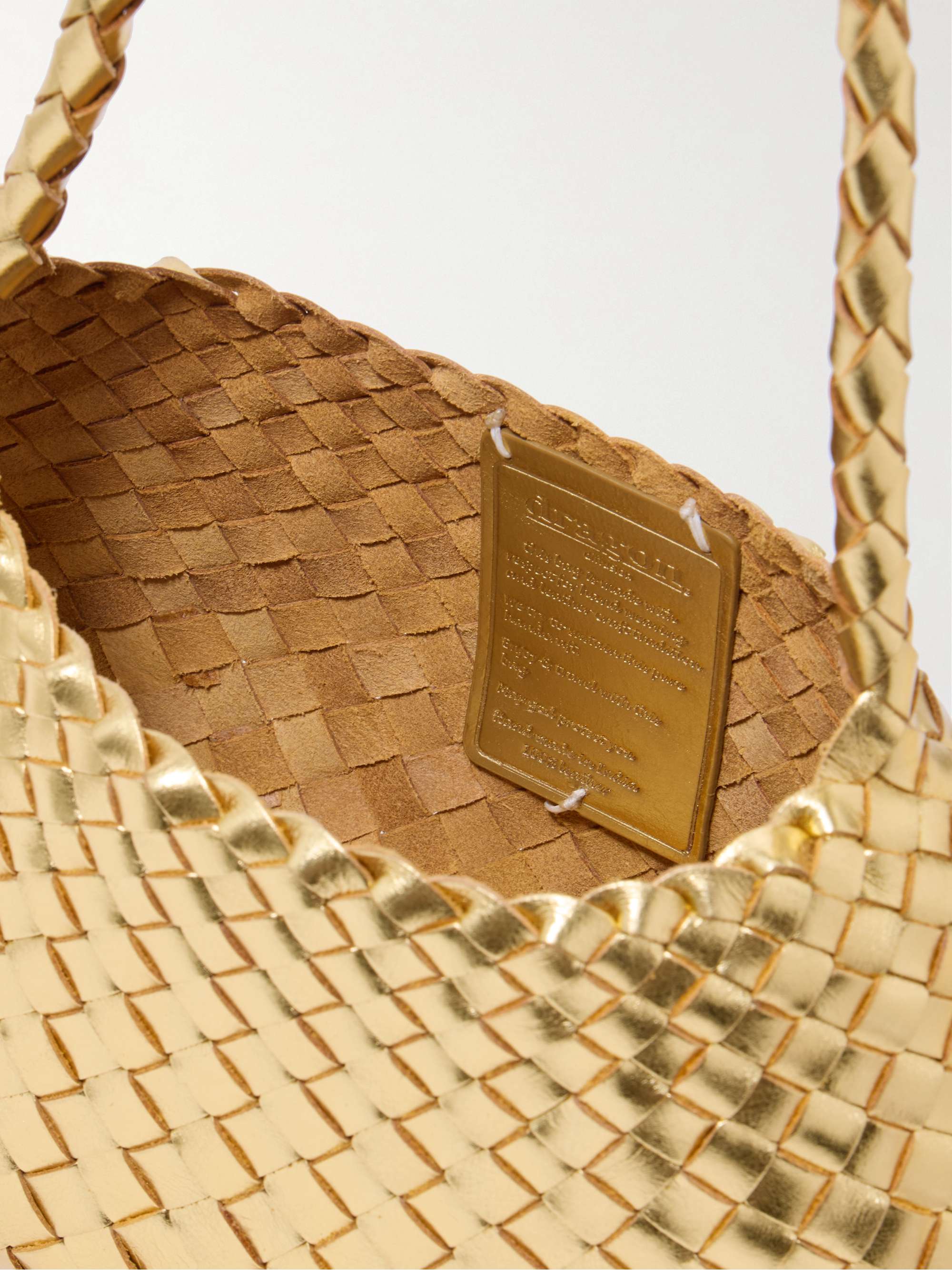 DRAGON DIFFUSION Rosanna mini woven metallic leather tote | NET-A
