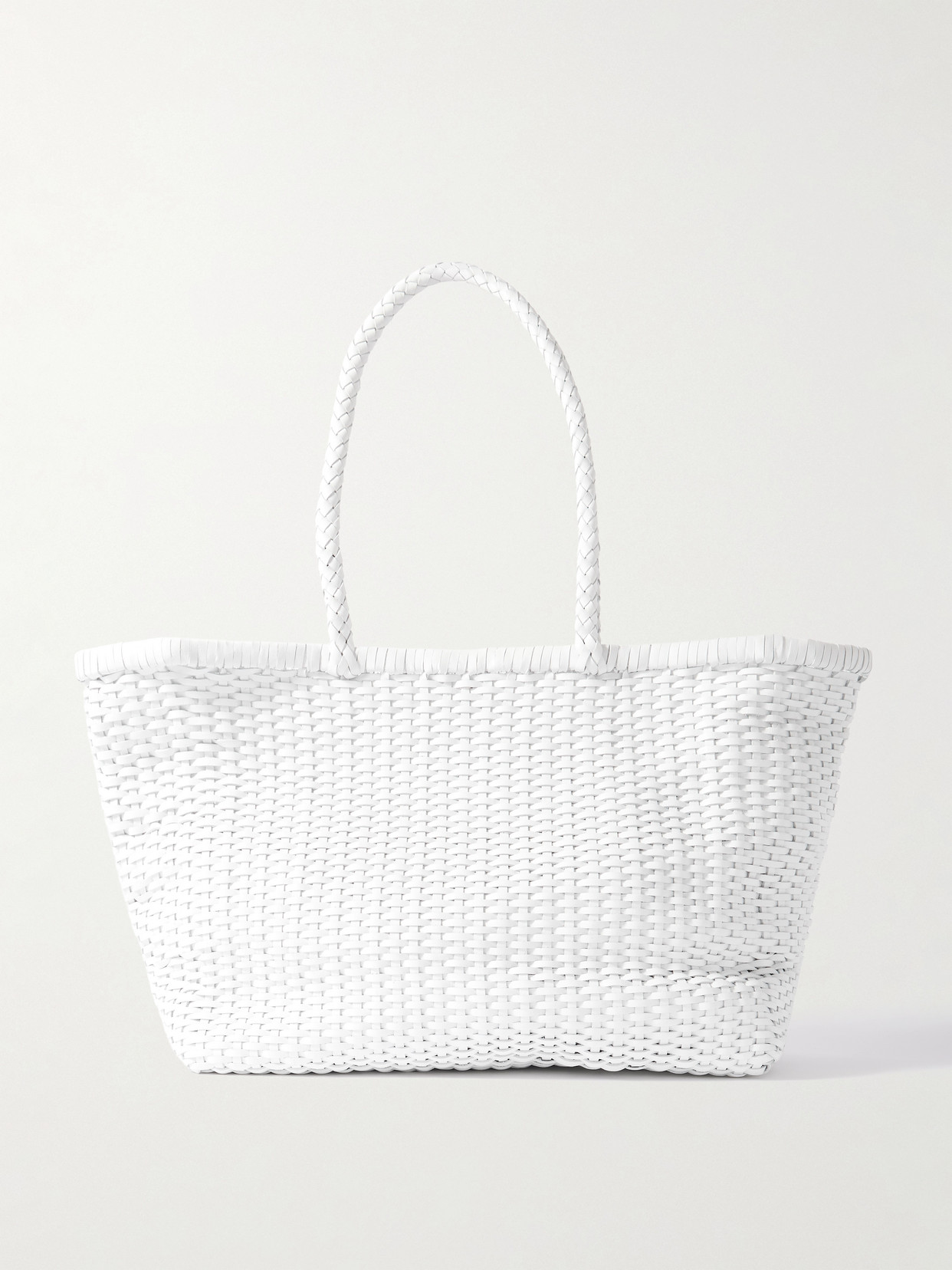 Dragon Diffusion B Weave Big Woven Leather Tote In White