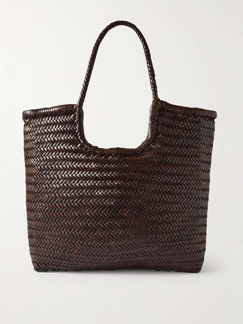 Dragon Diffusion Ns Diagonal Triple Jump Woven Leather Tote