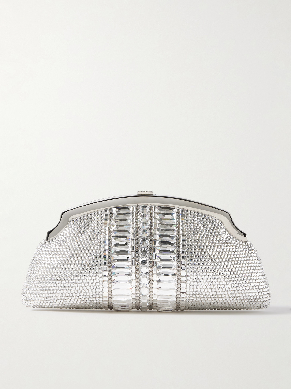 Judith Leiber Mini Venetian Gems Crystal-embellished Silver-tone Clutch