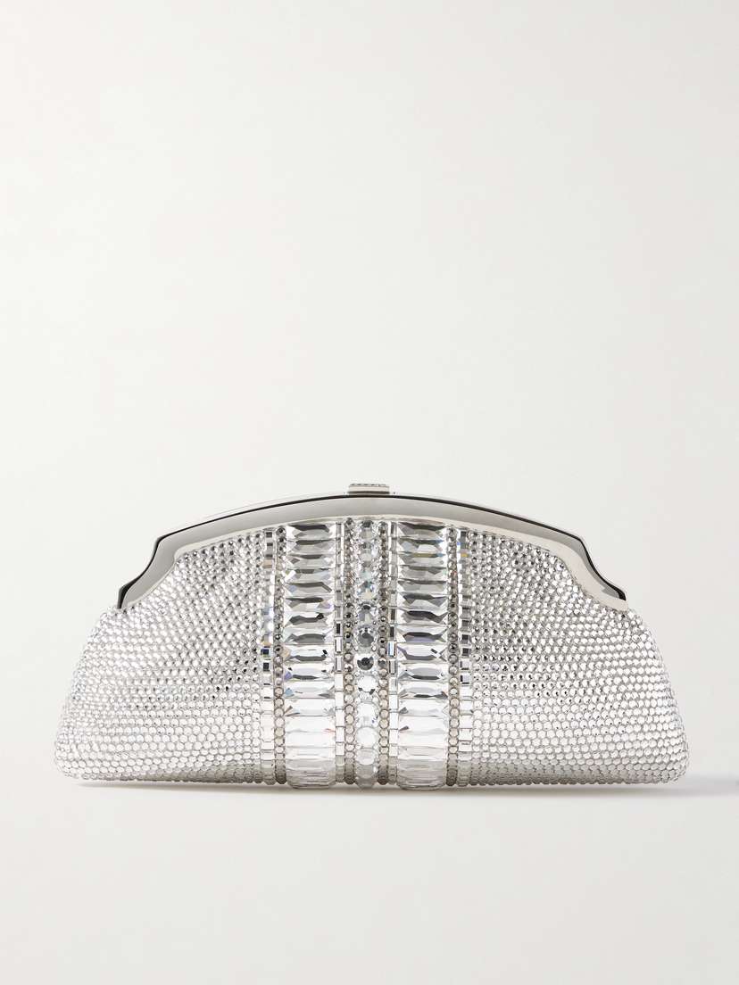 Judith Leiber Couture Mini Venetian Gems Crystal-embellished Silver-tone Clutch