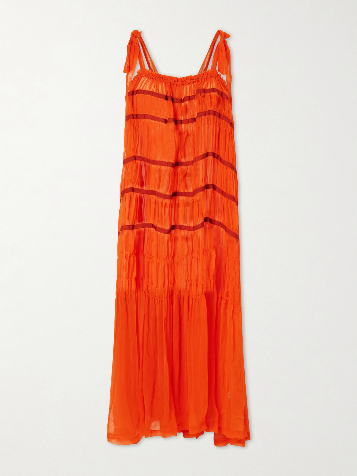 Alix Of Bohemia Emrys Ibis Chiffon Maxi Dress In Orange