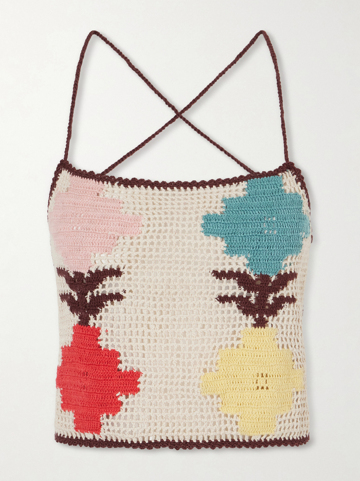 Alix Of Bohemia Eliza Daisy Cotton-knitted Top In Multi