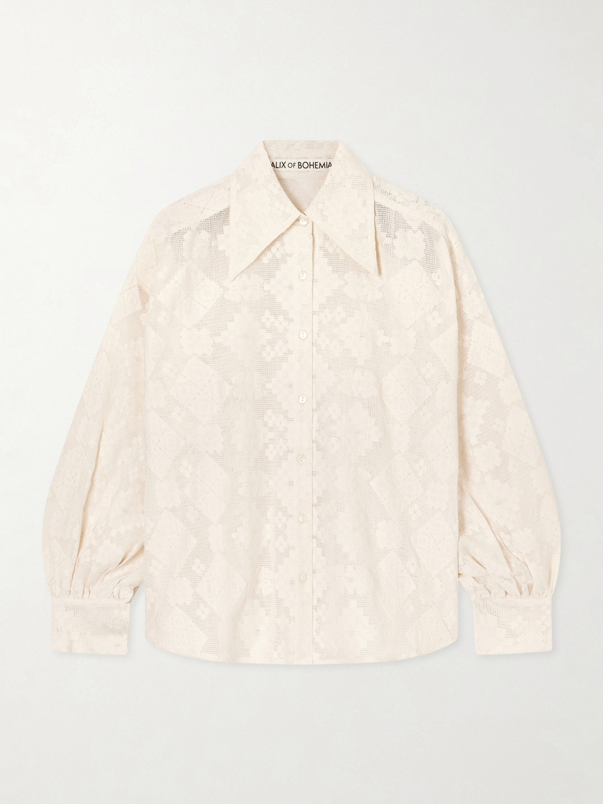 Alix Of Bohemia Margot Tetris Cotton-lace Shirt In Neutral
