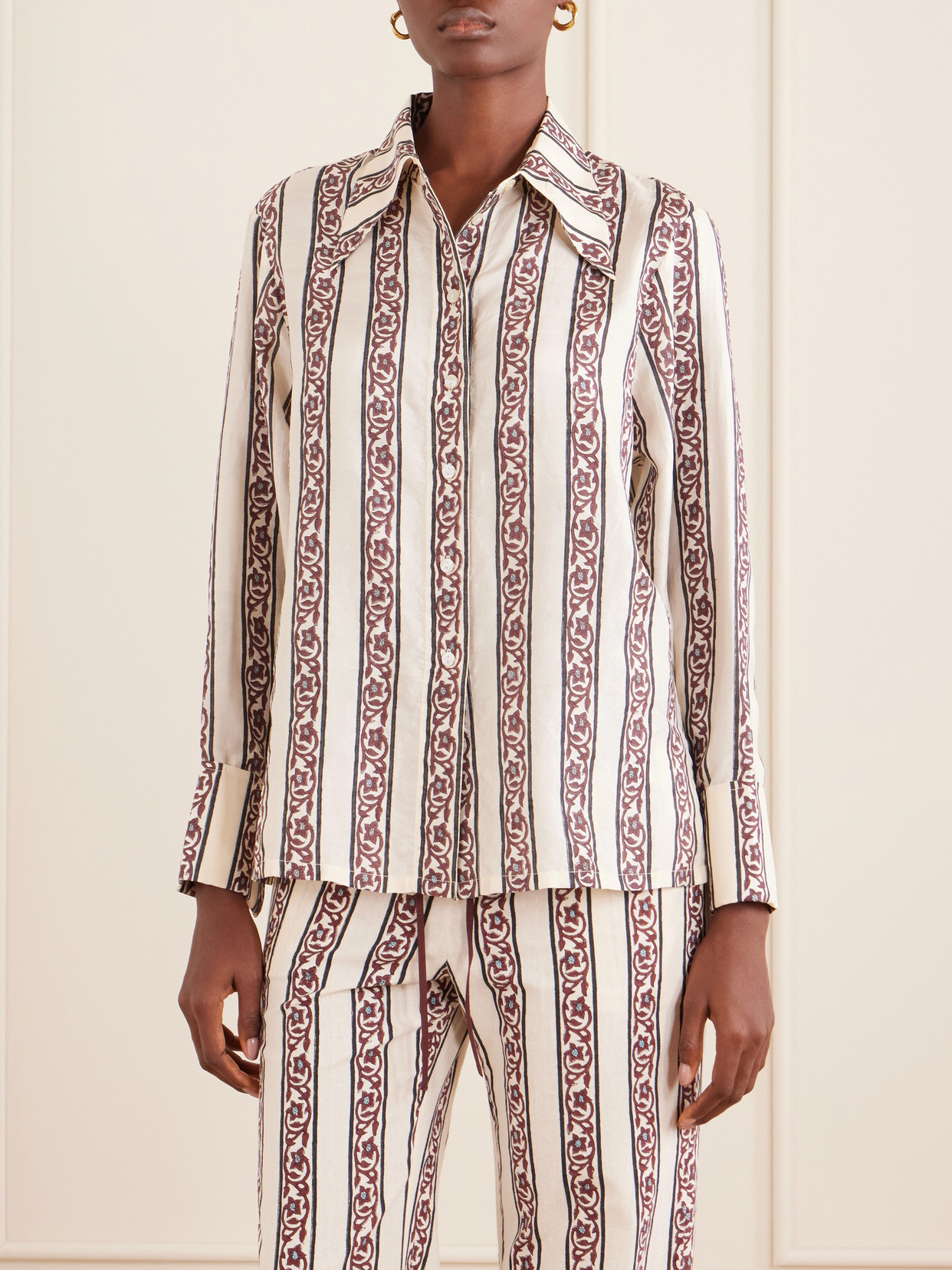 Dana Printed Silk-Satin Shirt