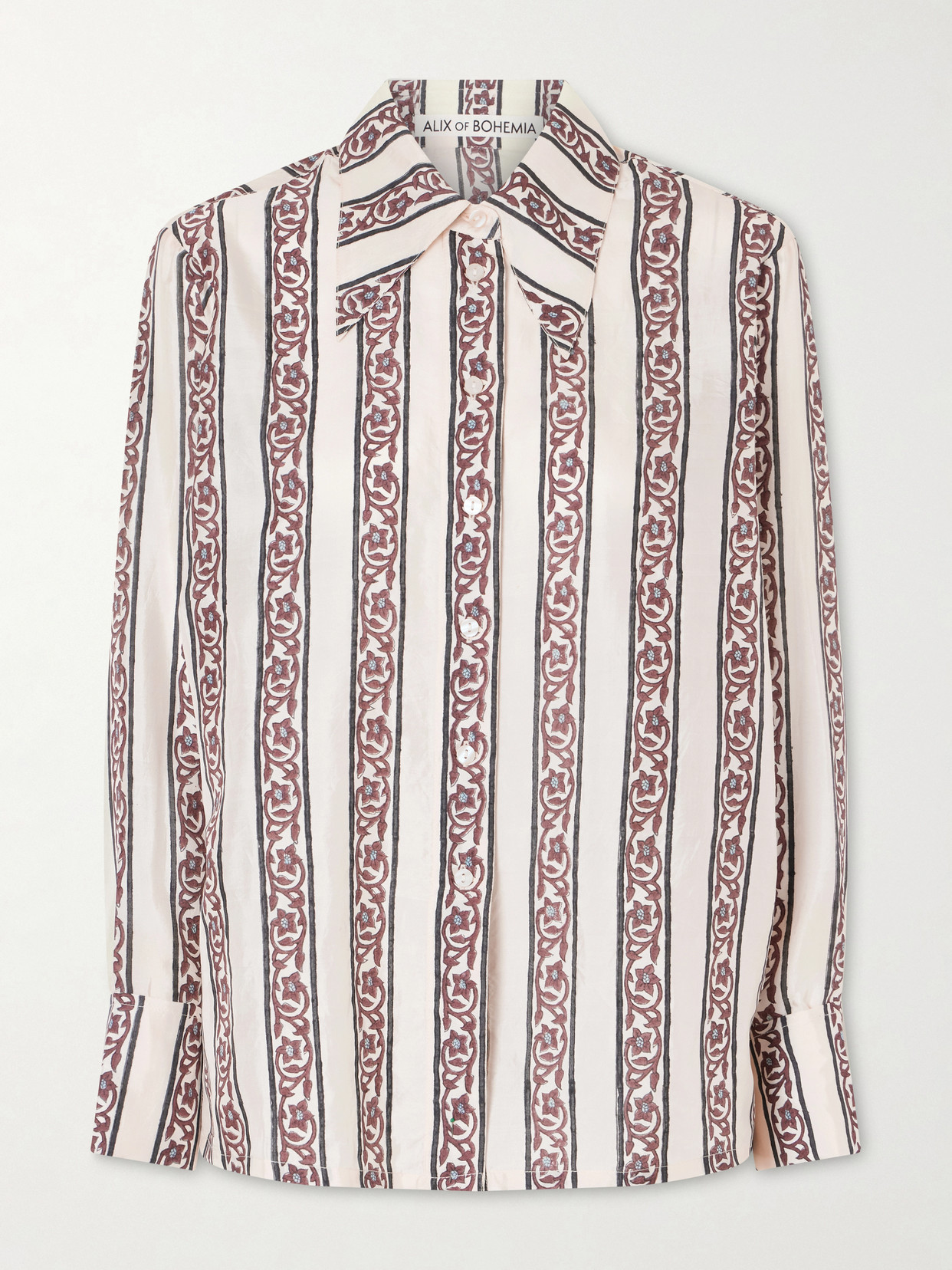 Alix Of Bohemia Dana Printed Silk-satin Shirt In Multi
