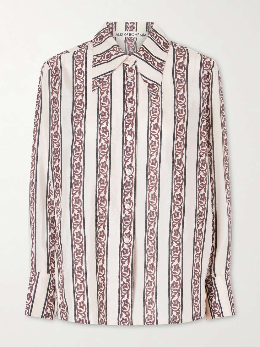 ALIX OF BOHEMIA Dana Printed Silk-satin Shirt