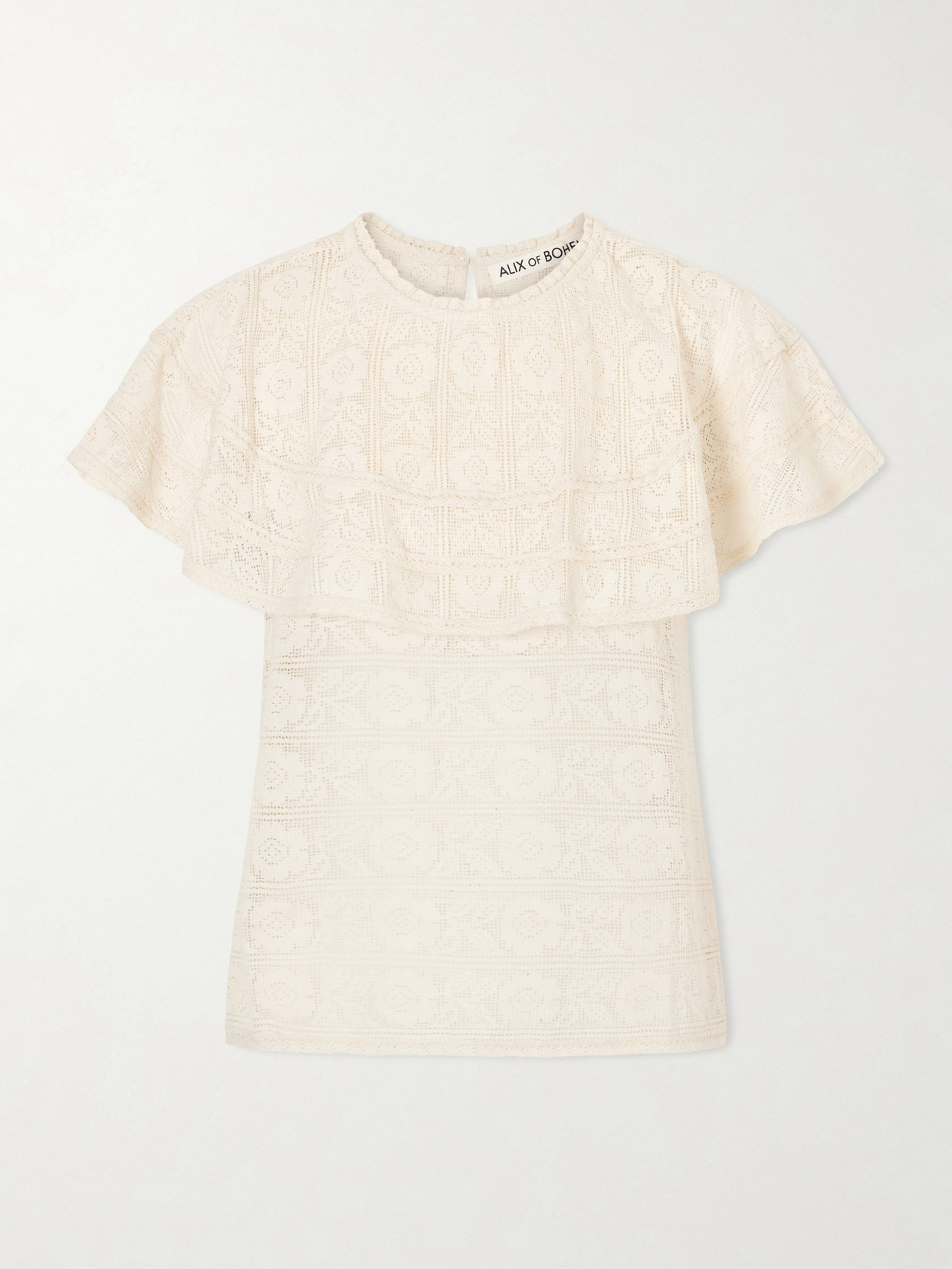 Alix Of Bohemia Elsie Daisy Cotton-lace Blouse In Neutral