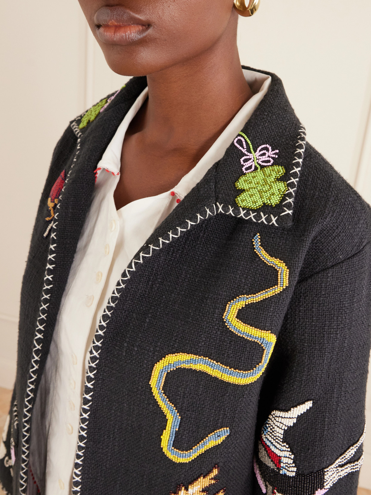 Francis Bead-Embellished Cotton-Canvas Jacket