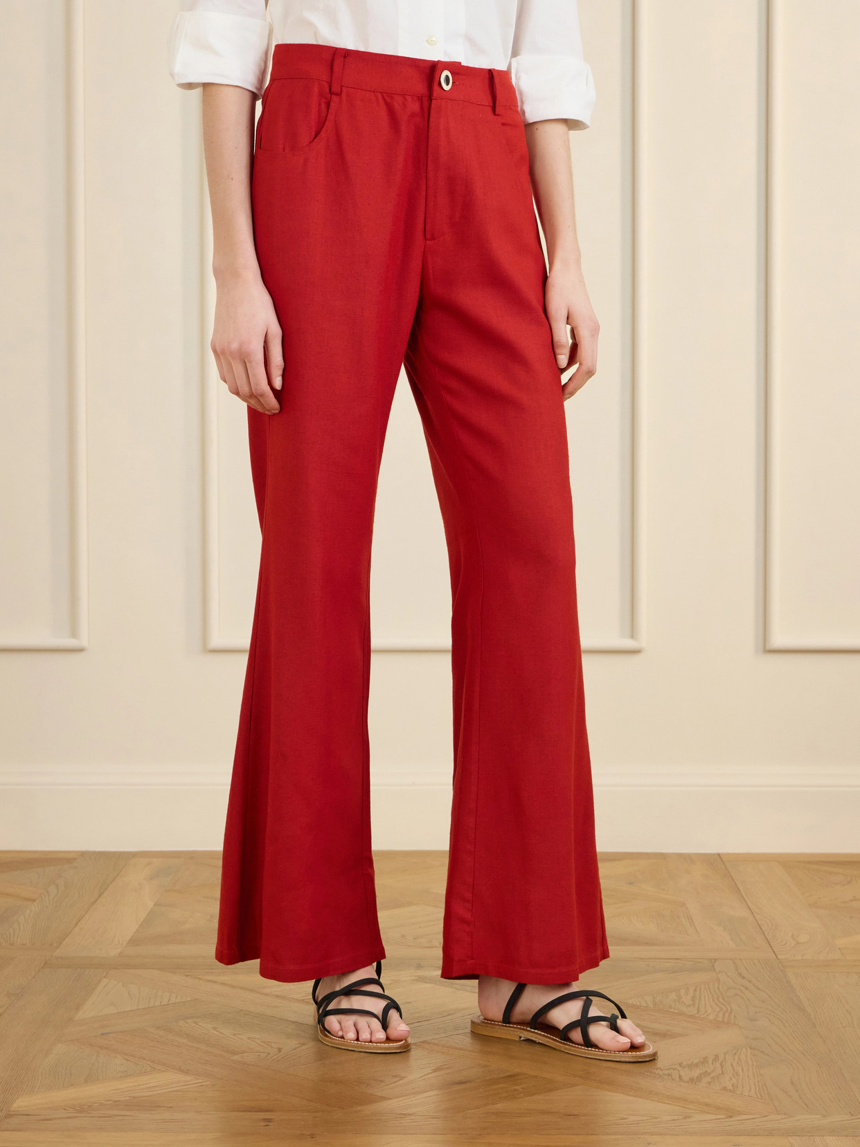 Bunny Russet Silk Flared Jeans