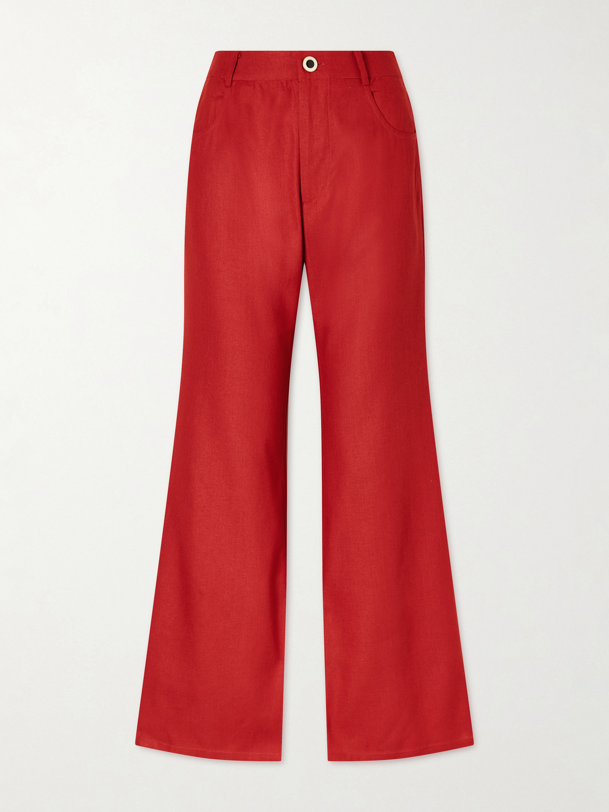 Alix Of Bohemia Bunny Russet Silk Flared Jeans In Red
