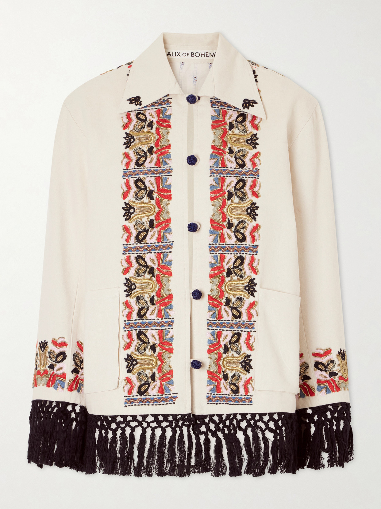 Alix Of Bohemia Jude Baroque Embroidered Cotton Jacket In White