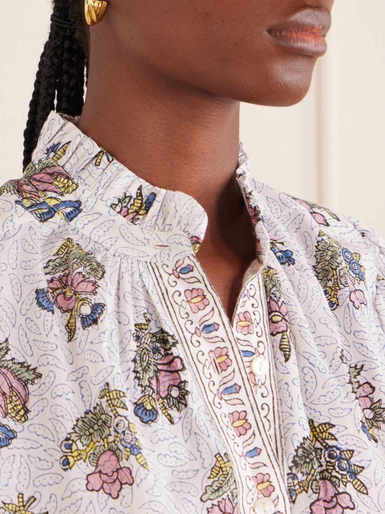 Winnie Mist Printed Cotton Gauze Shirt