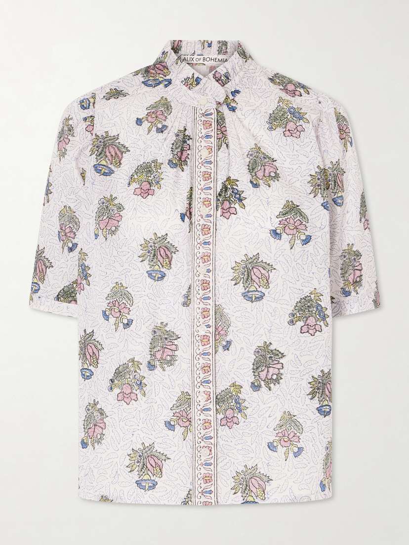 ALIX OF BOHEMIA Winnie Mist Printed Cotton Gauze Shirt