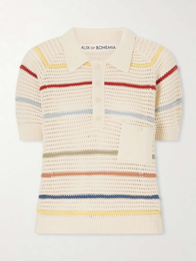 ALIX OF BOHEMIA Lessi Carnival Cotton-knitted Polo Shirt