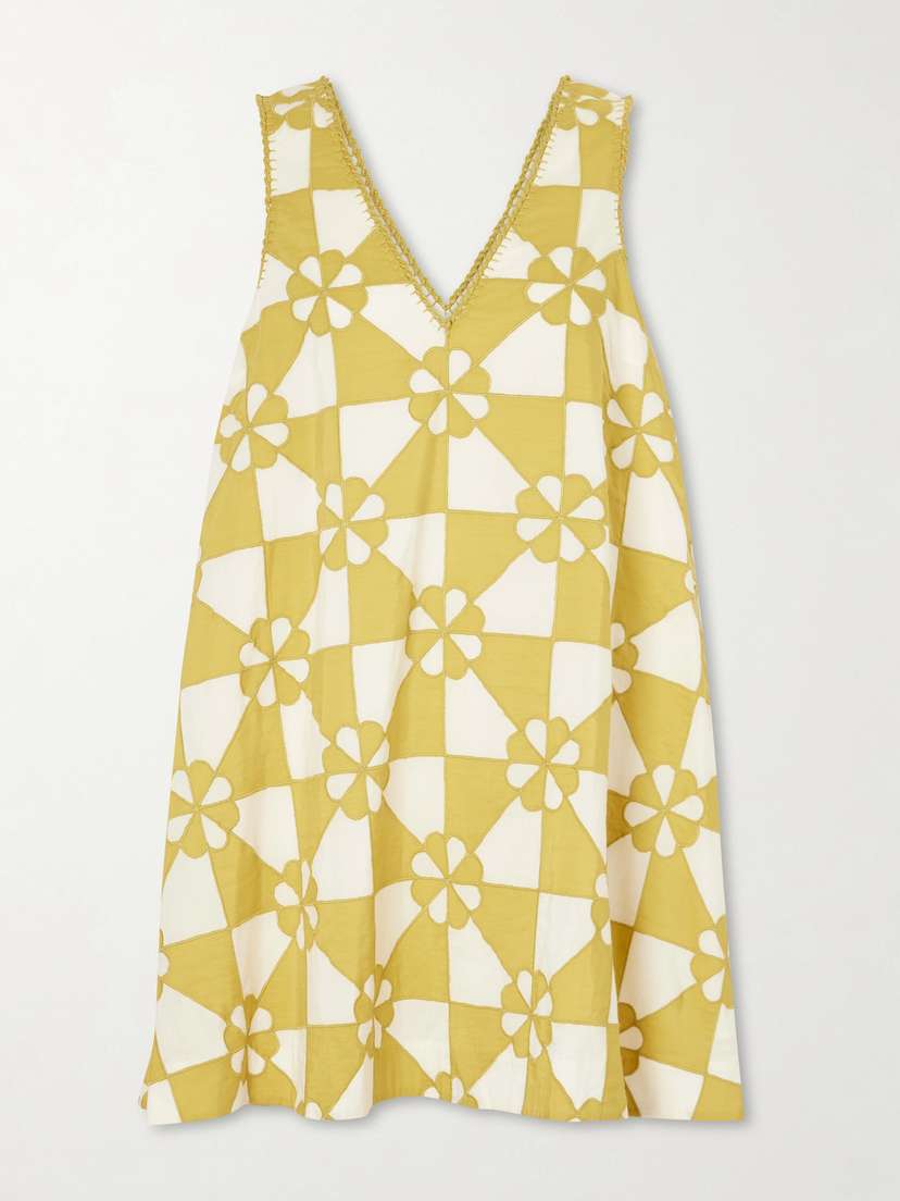 ALIX OF BOHEMIA Soleil Patchwork Cotton And Silk-blend Mini Dress