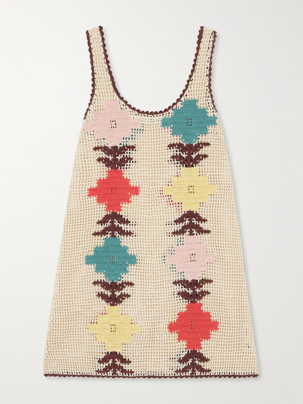 Alix Of Bohemia Tyler Daisy Crocheted Cotton Mini Dress In Multi