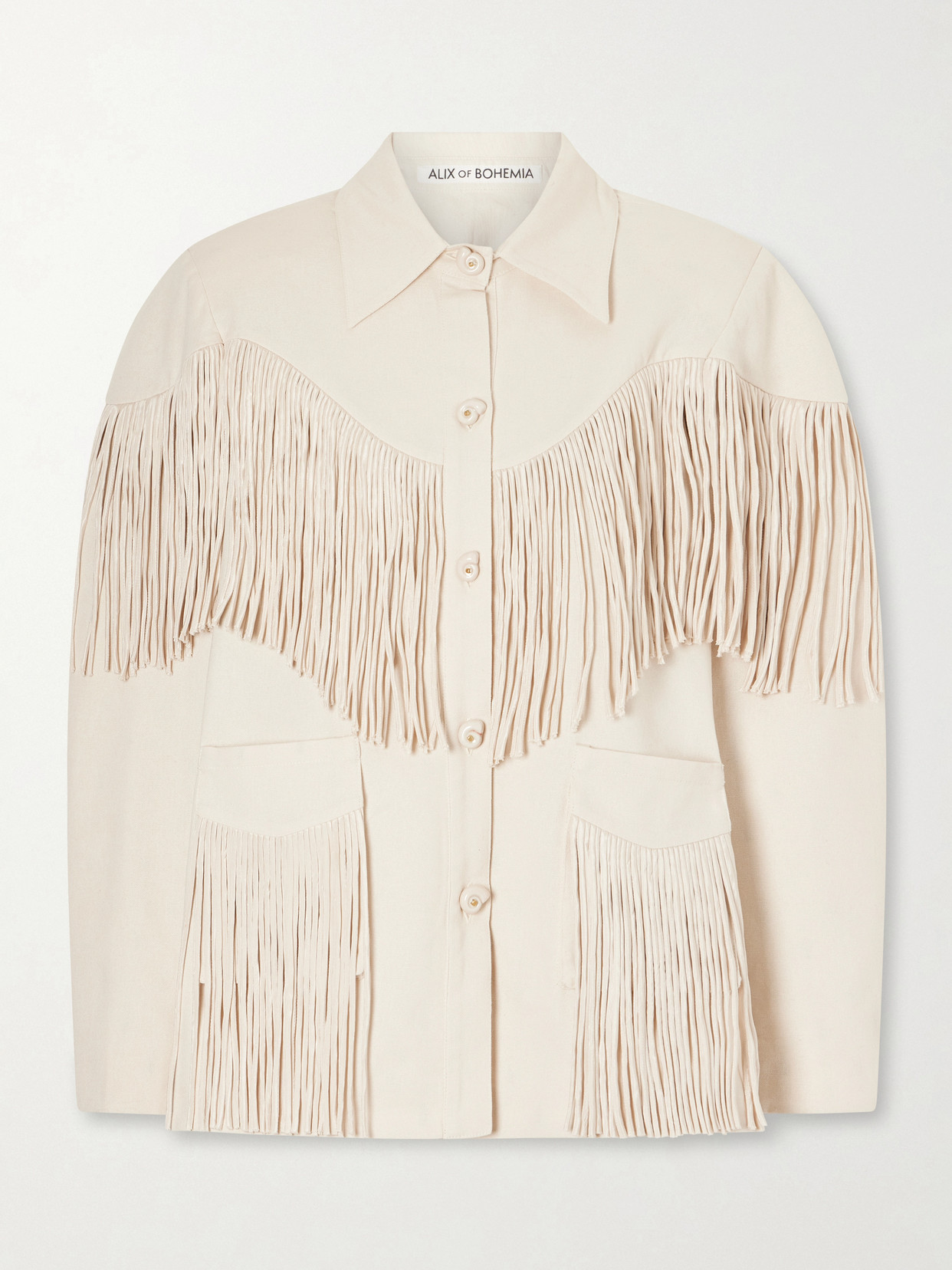 Alix Of Bohemia Jude Fringed Cotton-canvas Jacket In Neutral