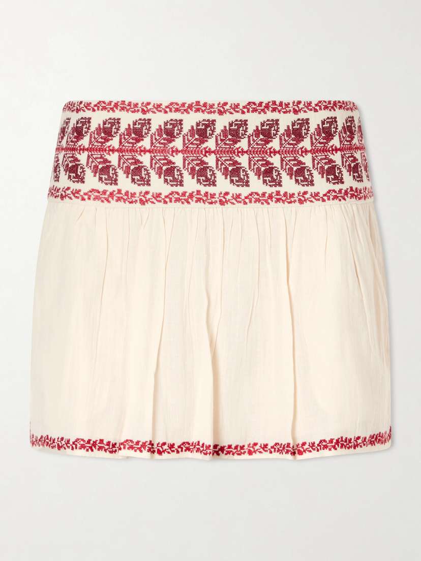Marant Étoile Embroidered Organic Cotton Mimi Skirt