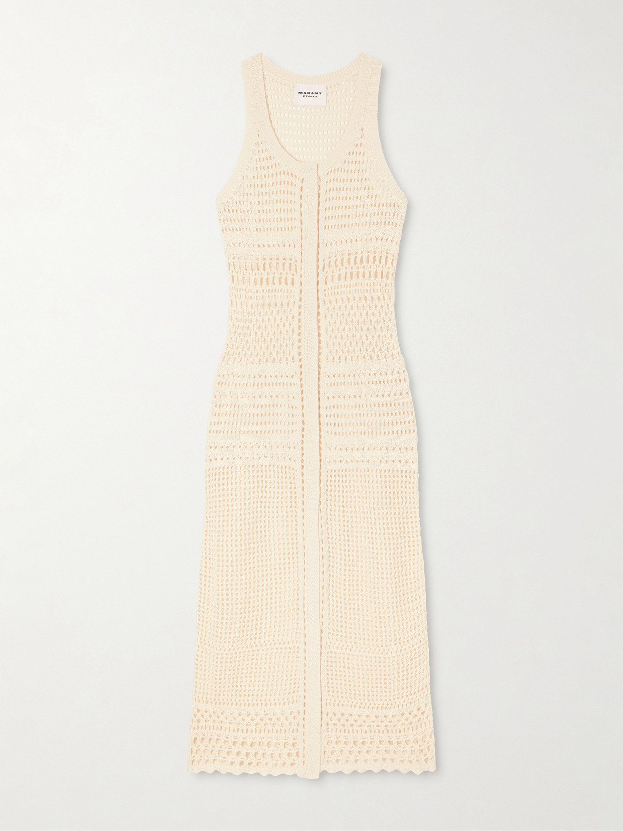 Isabel Marant Étoile Zaro Open-knit Cotton-blend Maxi Dress In Nude