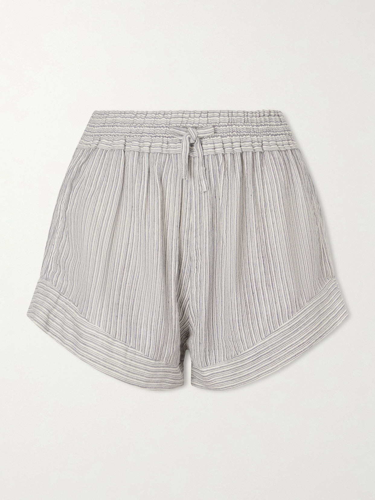 MARANT ÉTOILE - Thaliany Striped Cotton Drawstring Shorts - Gray