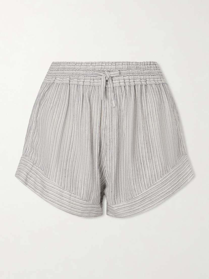 Marant Étoile Thaliany Striped Cotton Drawstring Shorts