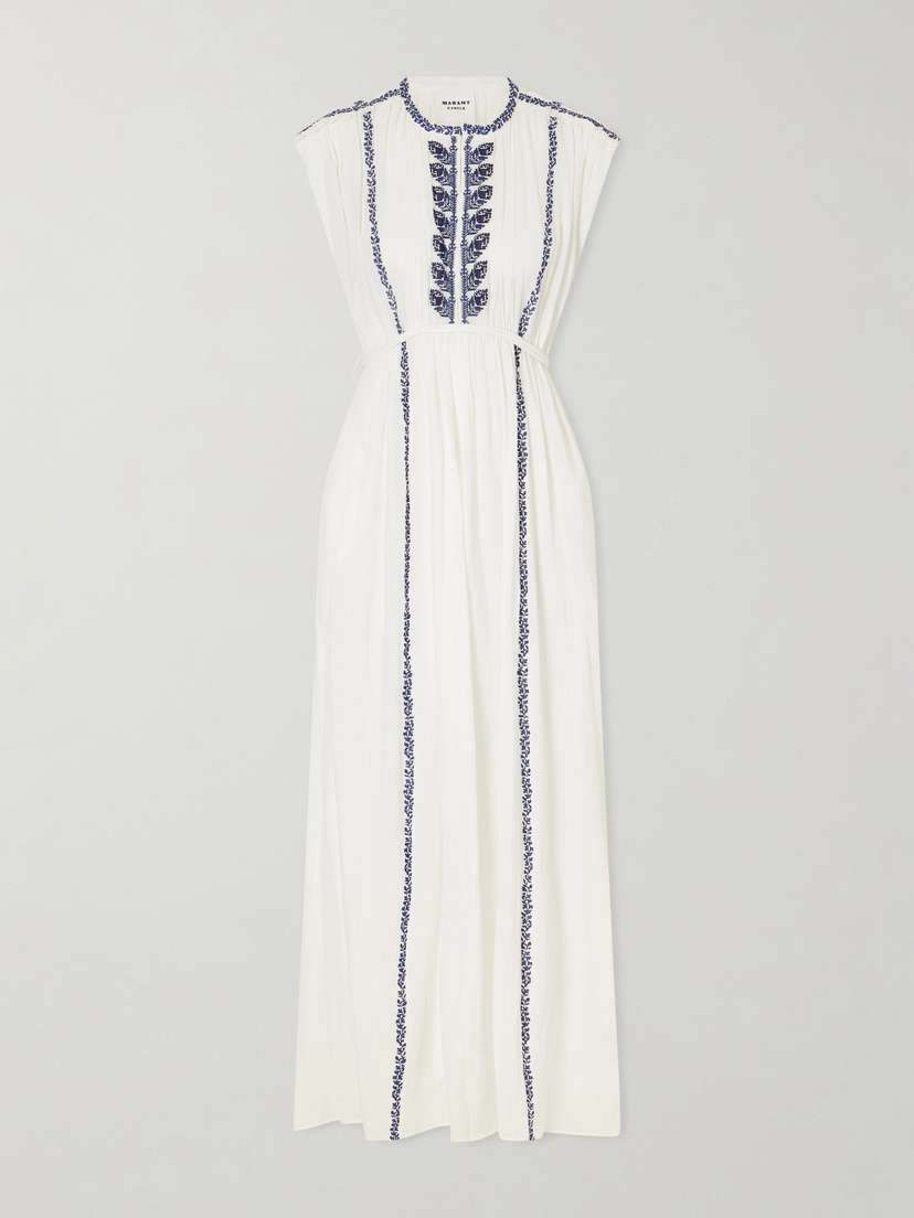 Marant Étoile Liviane Embroidered Cotton Maxi Dress
