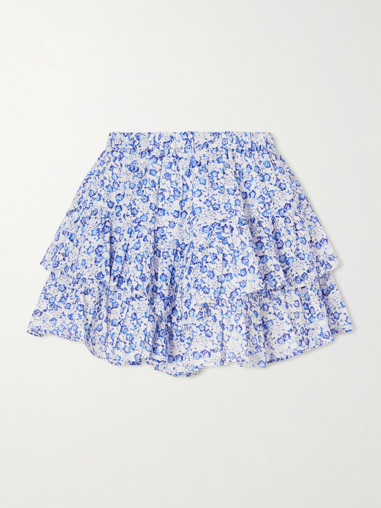Isabel Marant Étoile Floral-print Cotton-voile Mini Skirt In Blue