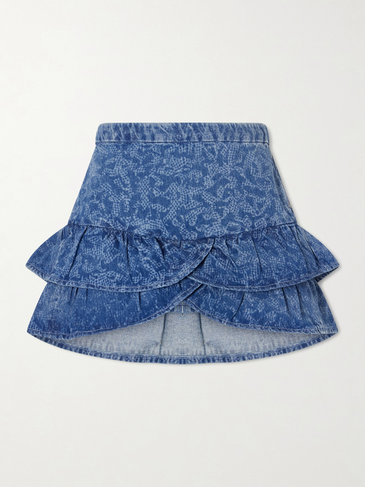 Isabel Marant Étoile Leyje Ruffled Printed Cotton Mini Skirt In Blue