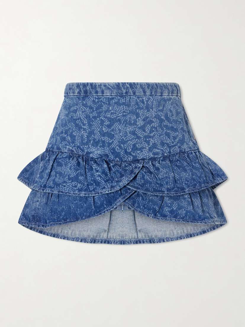 Marant Étoile Leyje Ruffled Printed Cotton Mini Skirt