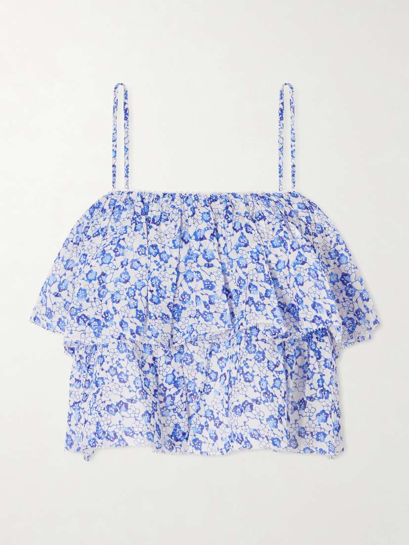 Marant Étoile Erisa Ruffled Floral-print Organic Cotton Cami