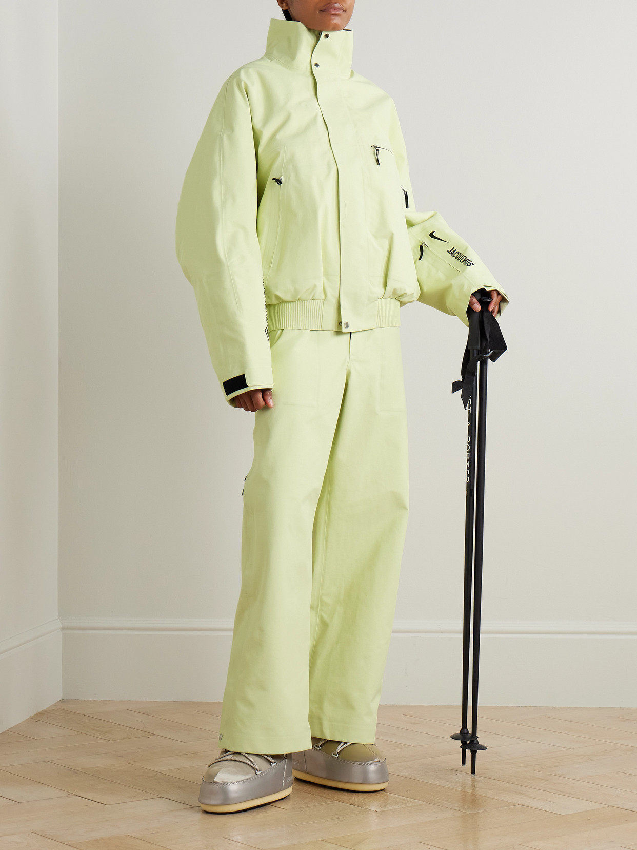 Nike + Jacquemus Convertible Padded Gore-tex Ski Jacket In Yellow