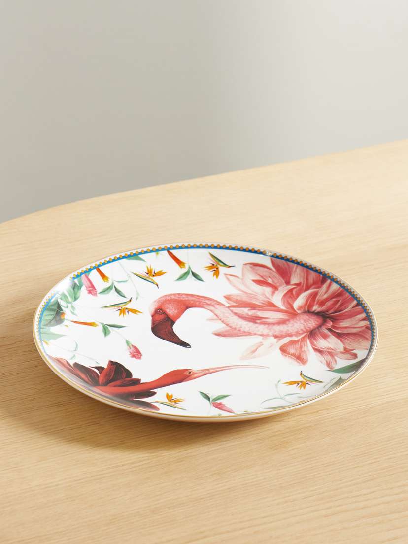 La DoubleJ + Beto Val Gold-plated Painted Porcelain Plate