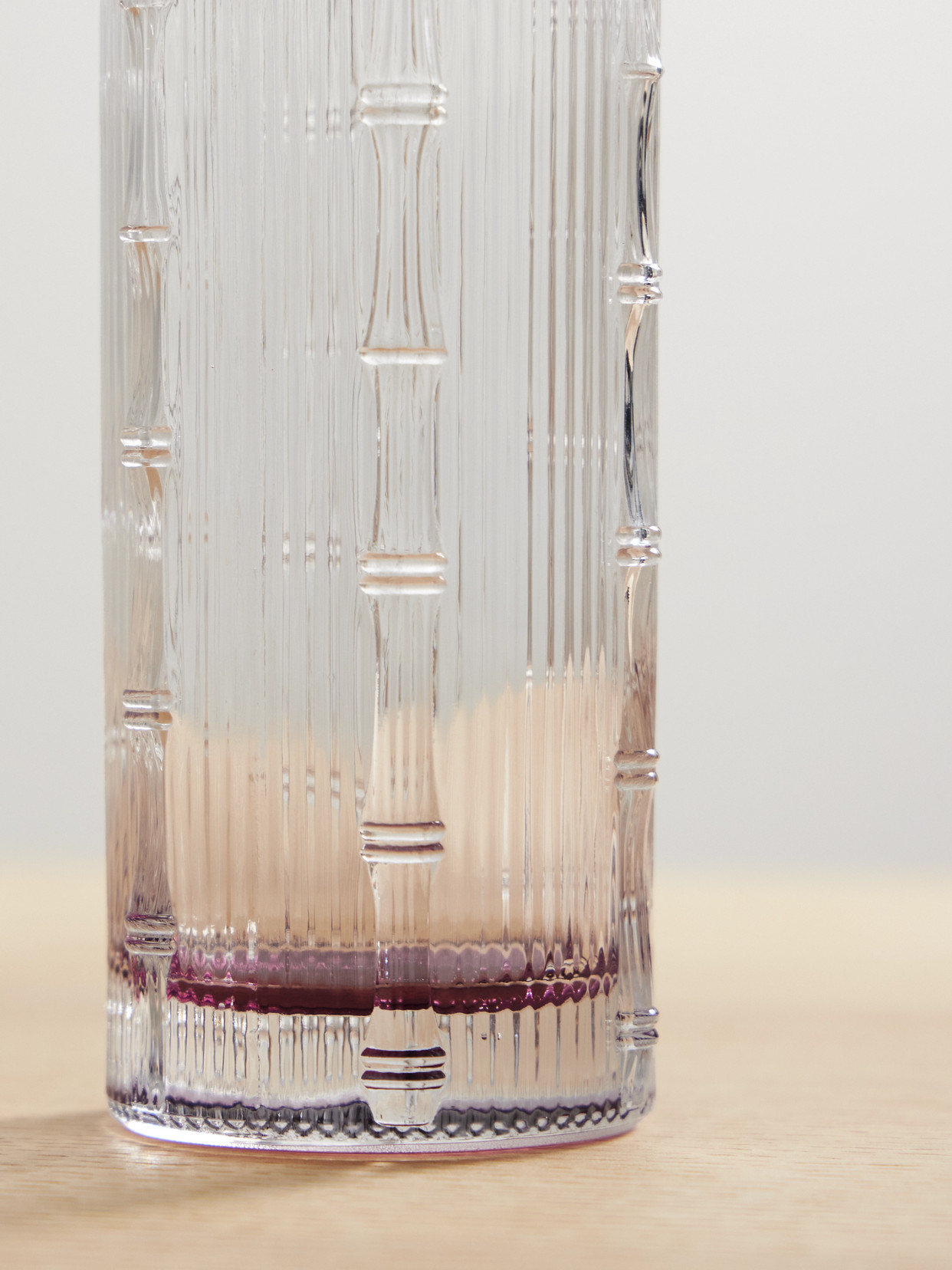 La Doublej Bamboo Set Of Two Crystal Highball Glasses In Pink