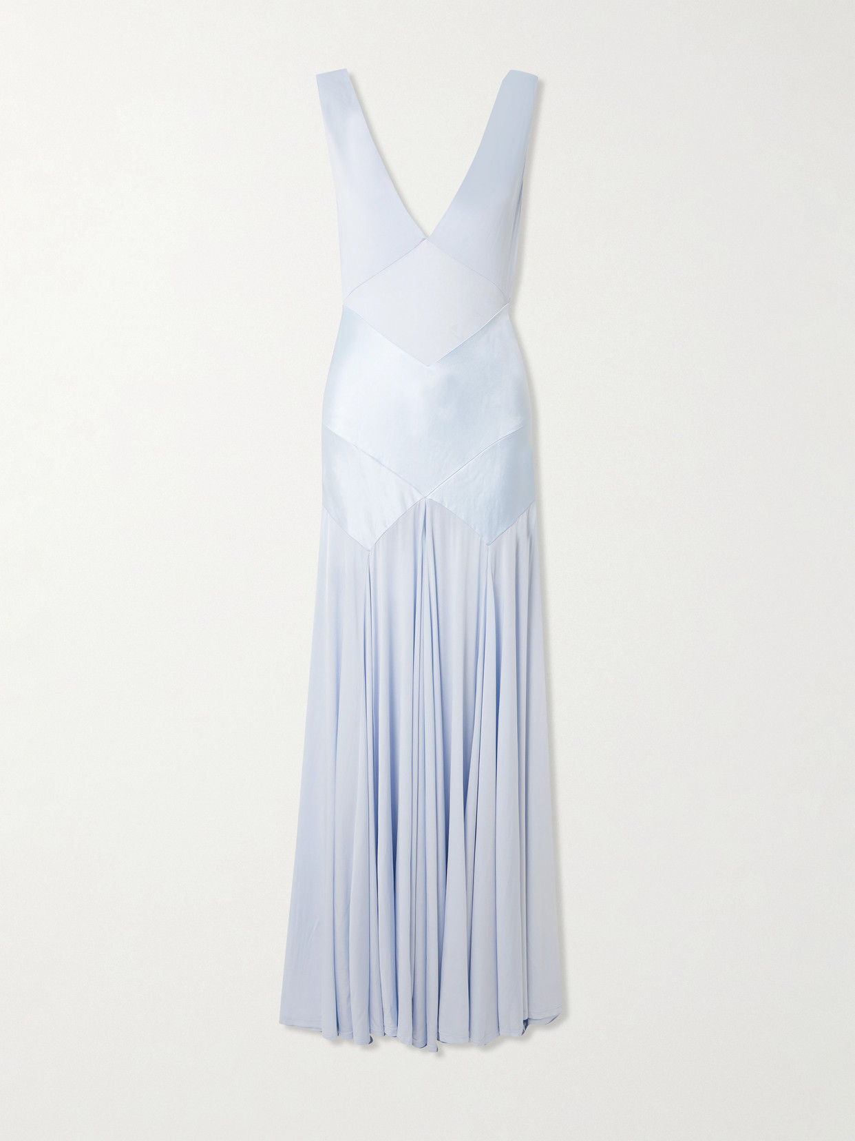 Self-portrait Abito Lungo Celeste Con Schiena Scoperta Self Portrait In Blue