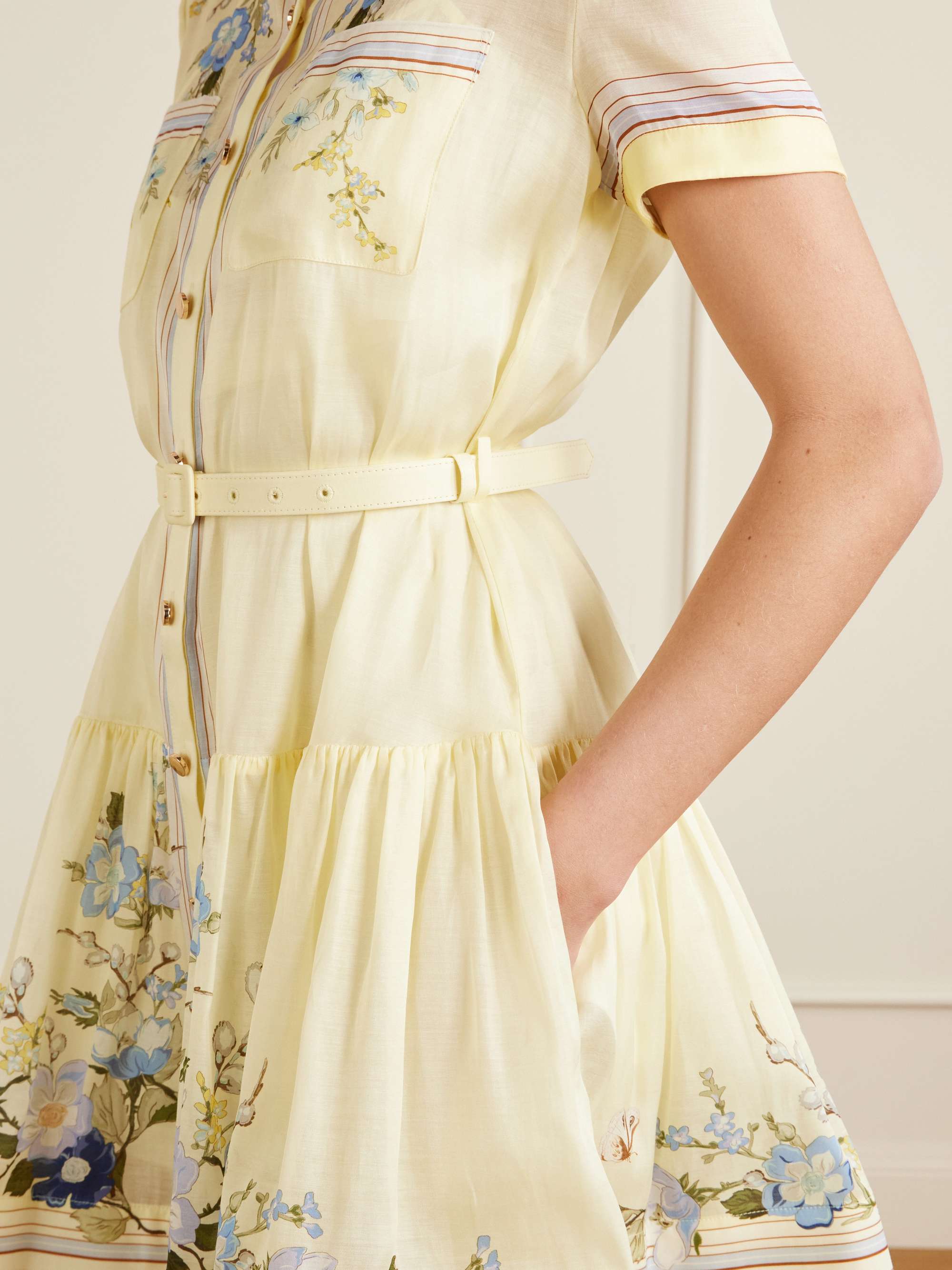SELF-PORTRAIT Belted floral-print organza mini shirt dress | NET-A-PORTER SELF-PORTRAIT Belted floral-print organza mini shirt dress | NET-A-PORTER