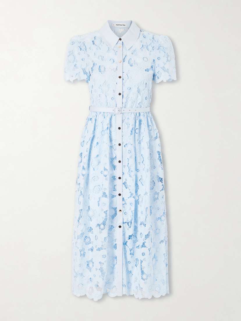 Self-Portrait Embroidered Guipure Lace Midi Dress