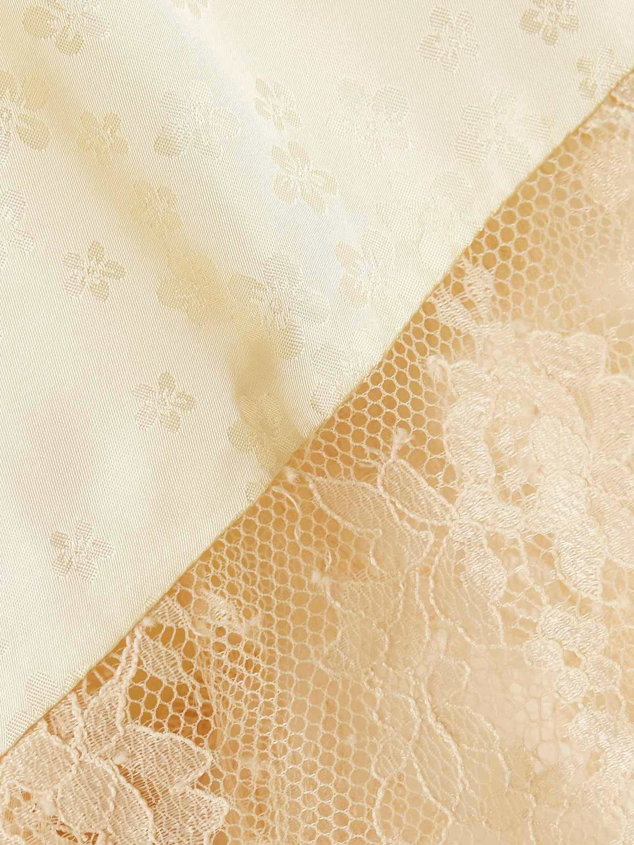 Sea Ethel Lace-trimmed Satin-jacquard Shorts In Yellow